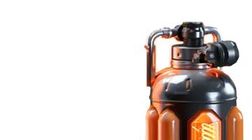 Изображение футуристической канистры с топливом, символизирующее энергию и усиление приветственного бонуса в Анлим интернет-казино.